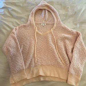 Fluffy pink hoodie sweater size s/m